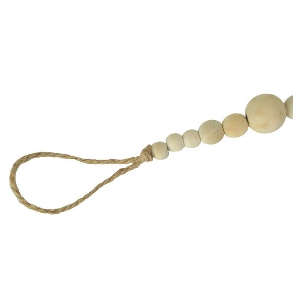 Bohemian Style Wooden Bead and Jute Rope Tassel Hanging Garland Boho - Picture 3 of 5